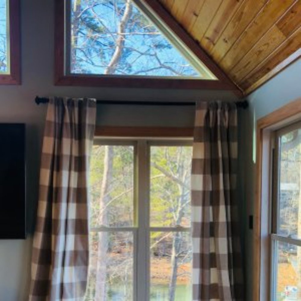 Bryce Buffalo plaid check drape curtain  84" gray white from Pottery Barn